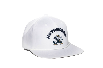 University of Notre Dame Classic Retro Leprechaun Snapback Hat - White
