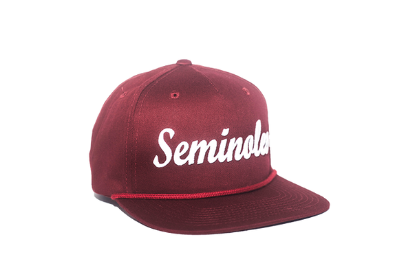 Florida State University Cursive Retro Snapback Hat – Garnet